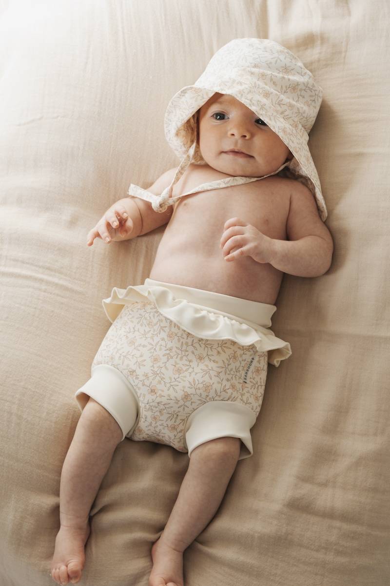 Costume pannolino in neoprene UV50+ - FLOWER CREAM 244 - Image 4