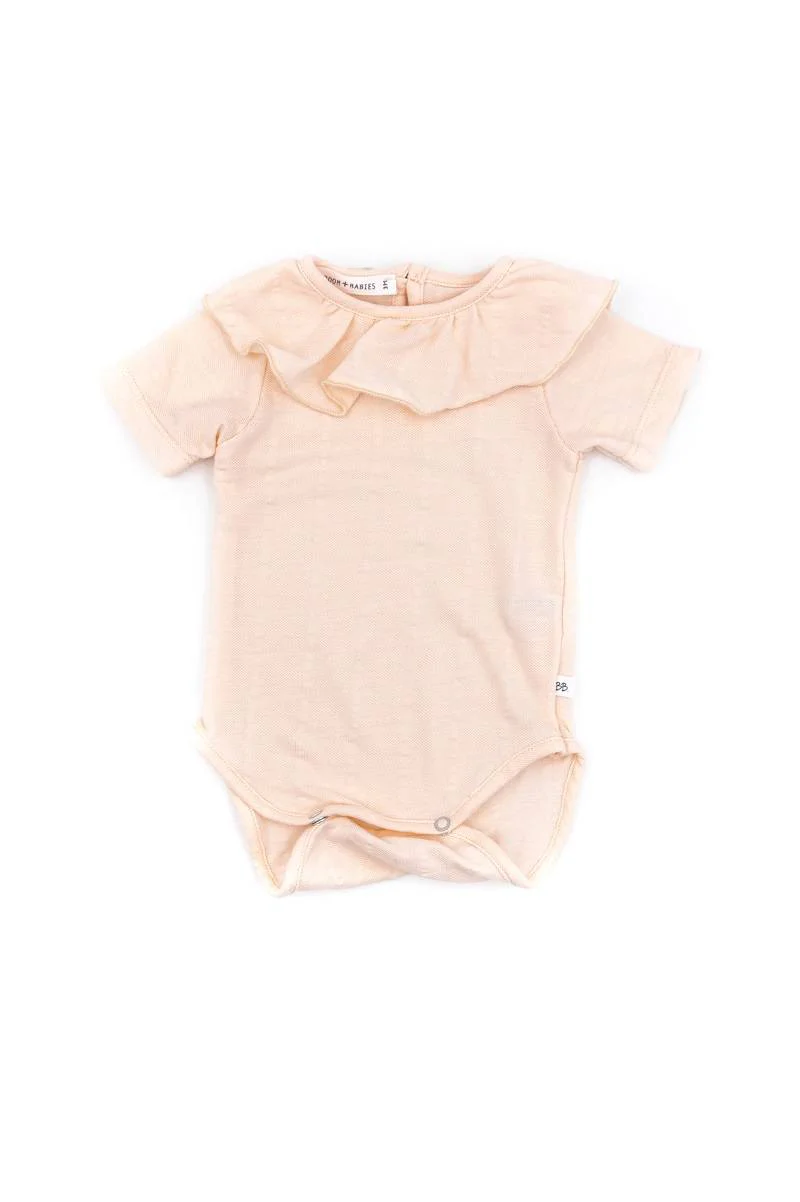 Body con collo volant - Rosa Chiaro 328