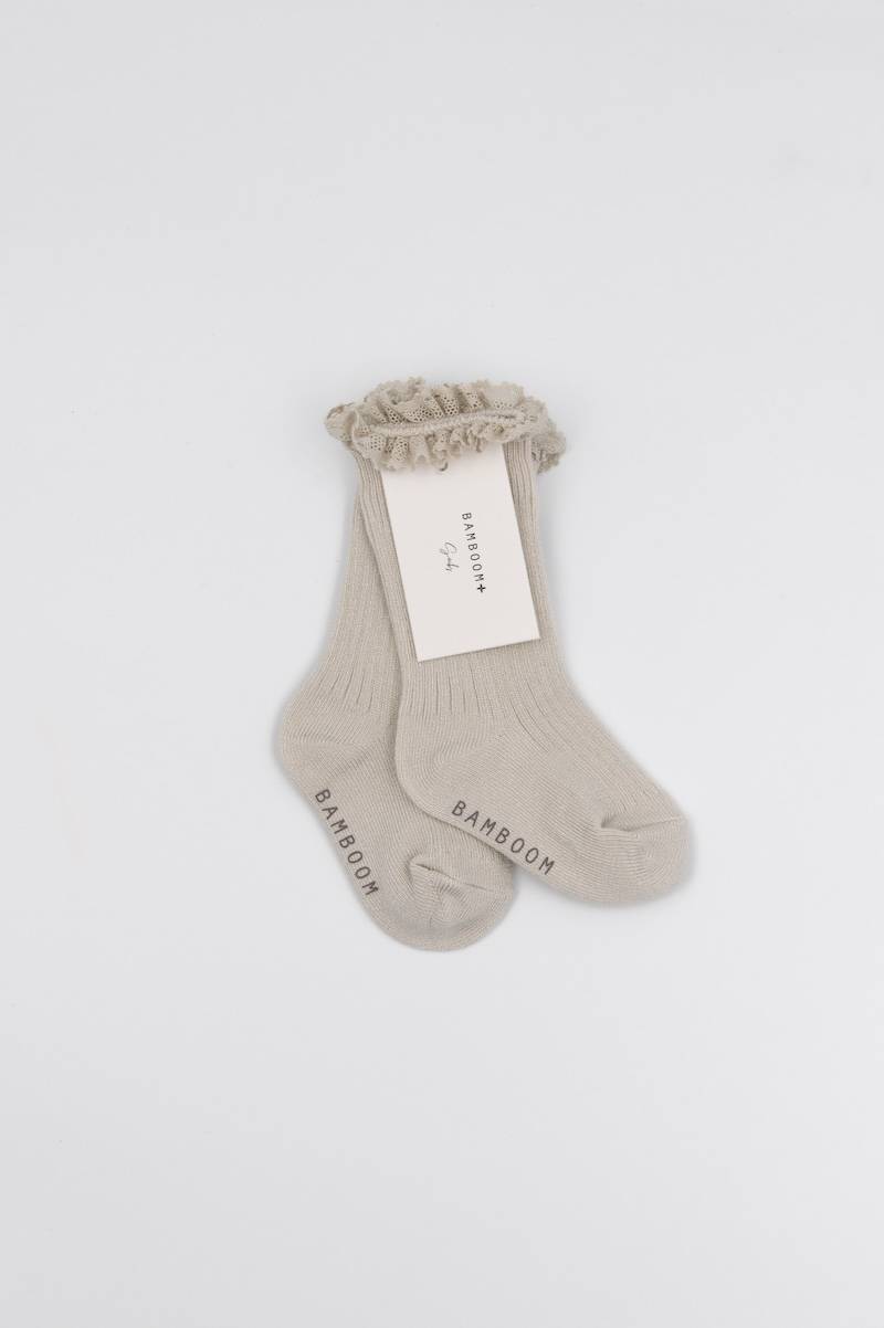 Calza Bimba con Pizzo in Bambù - OYSTER GREY 112 - Image 2