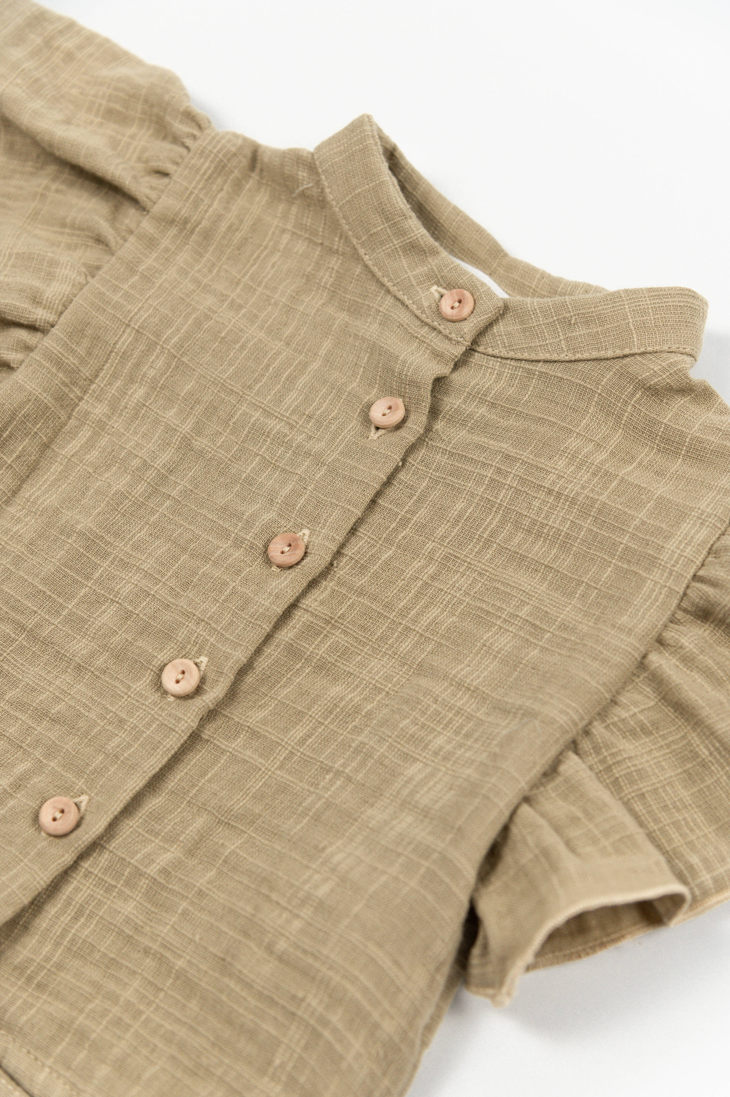 Camicia bimba Lino Look - MUSTARD 270 - Image 3