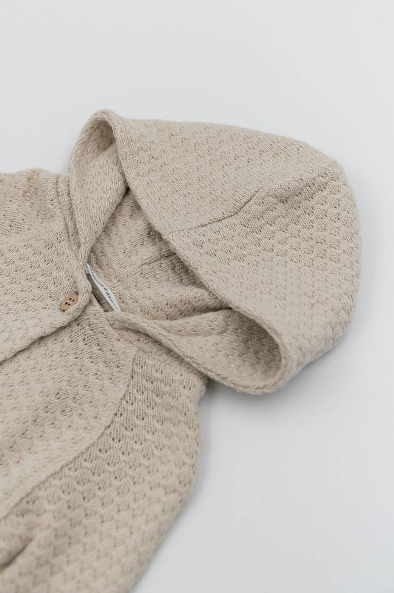 Cardigan a maglia con cappuccio - SAND 10 - Image 4