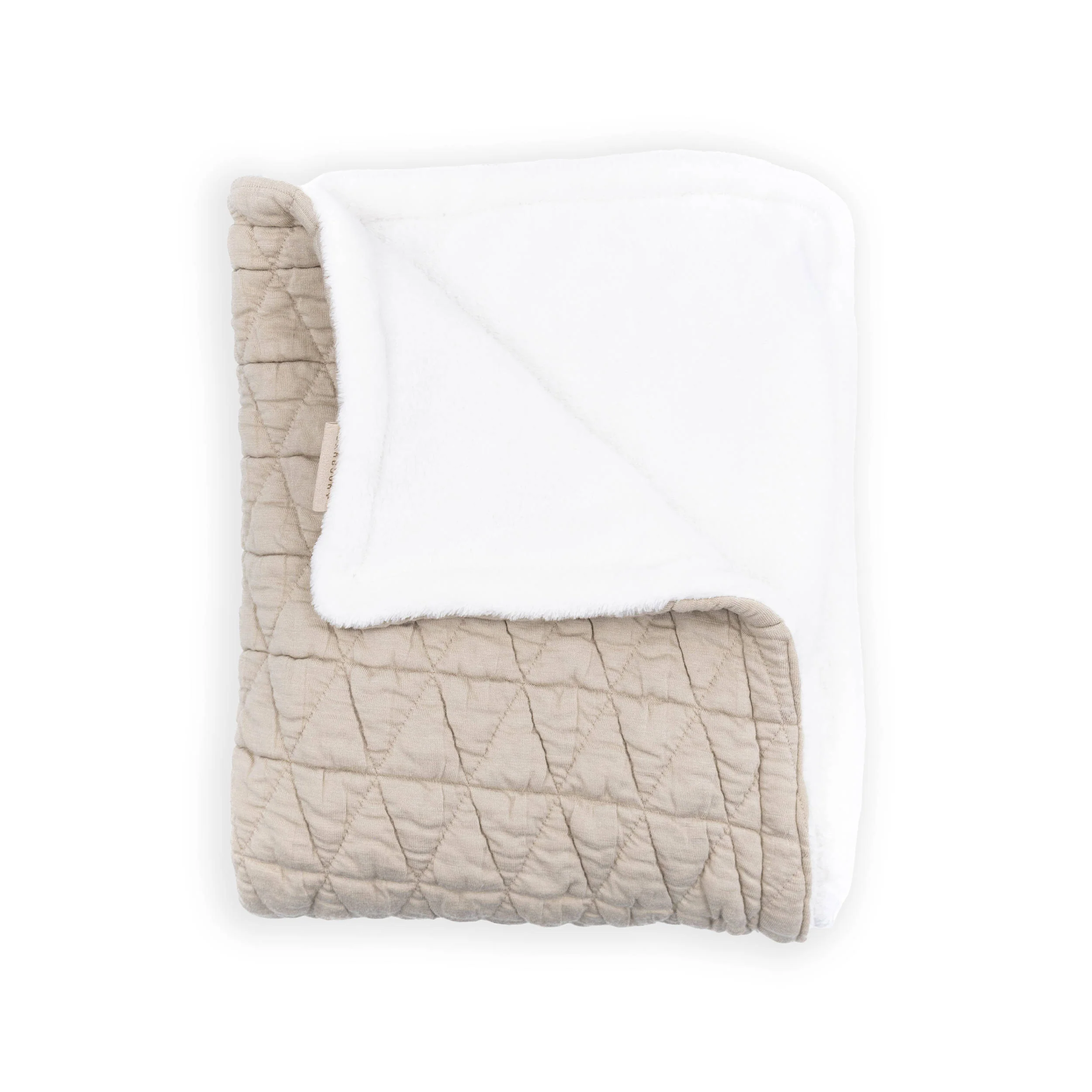 Coperta Wrinkled culla, in bambù organico + spugna peluche - OYSTER GREY 112
