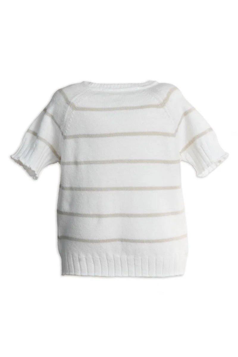 Maglia a righe maniche corte - WARM WHITE 128 - Image 2