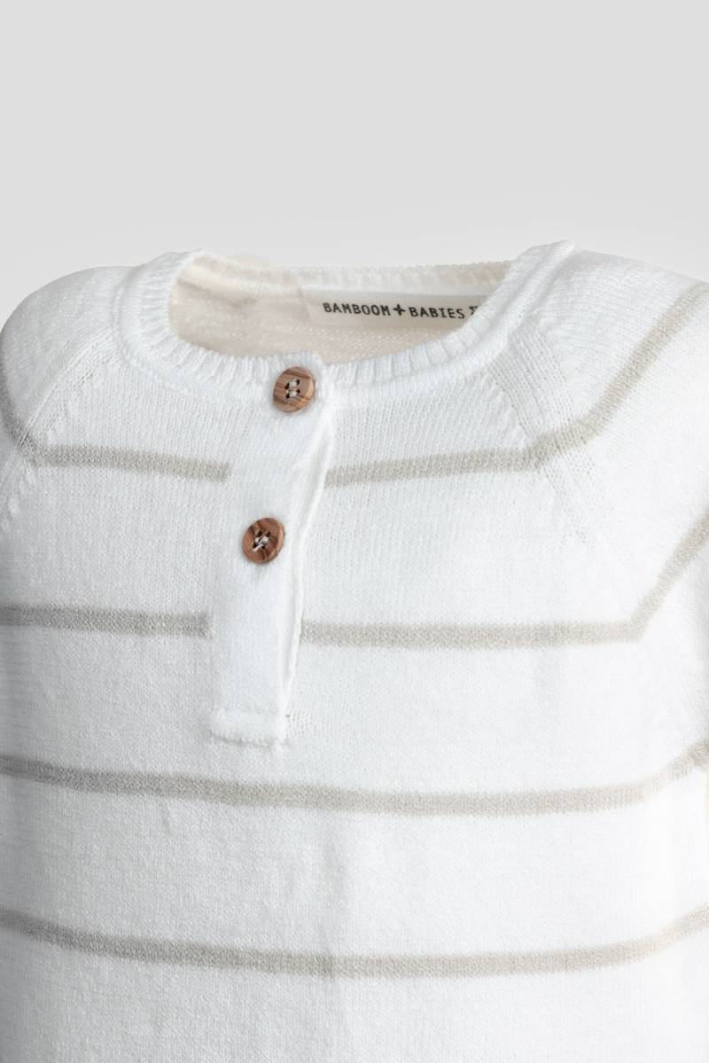Maglia a righe maniche corte - WARM WHITE 128 - Image 3
