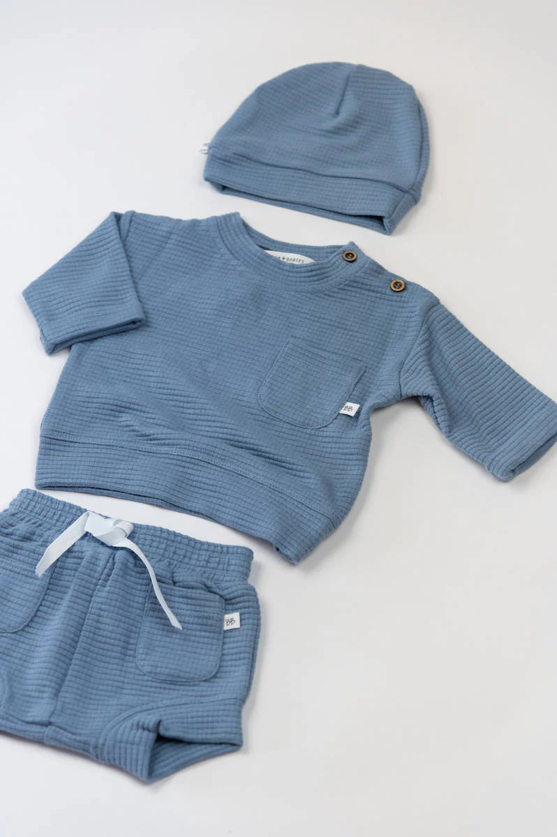 Maglia nido d'ape bimbo - Blu 086 - Image 3