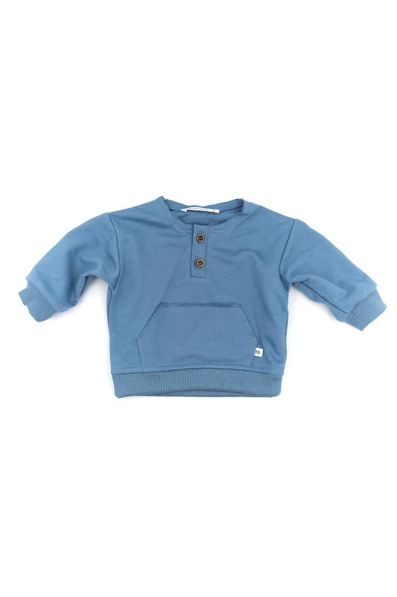 Maglia tasca davanti bimbo - Blu 216