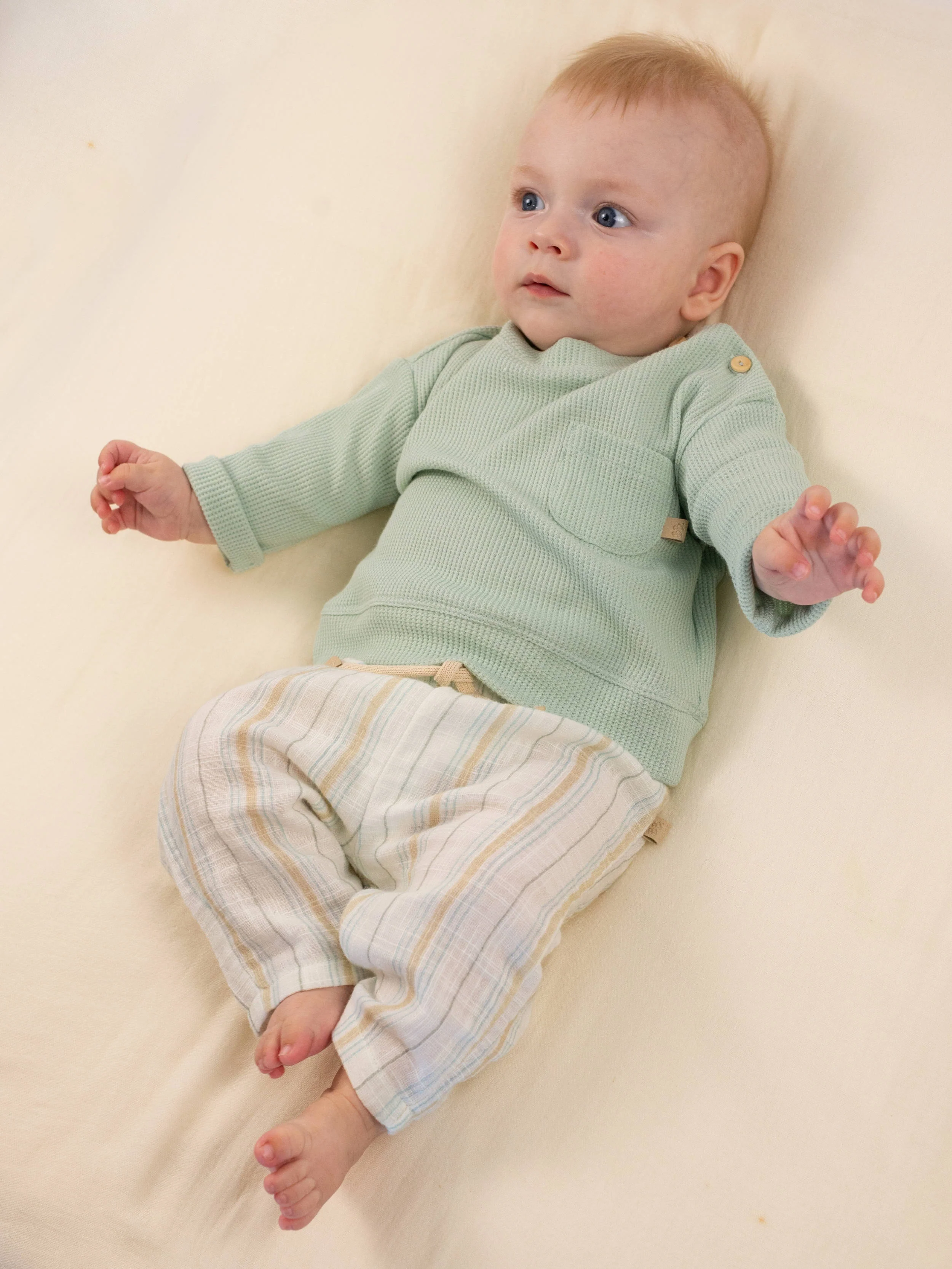 Pants Lino Look - STRIPE WHITE/BLU 272 - Image 4