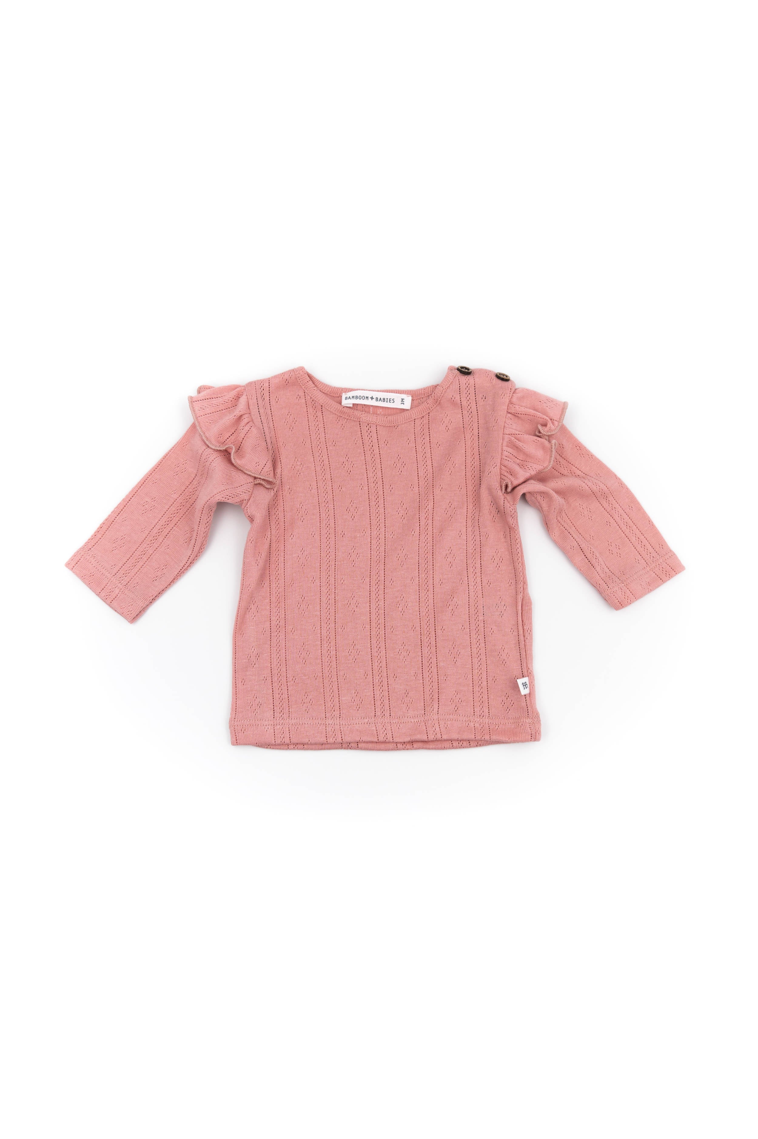 Shirt con spalle volant - Rosa Scuro 147