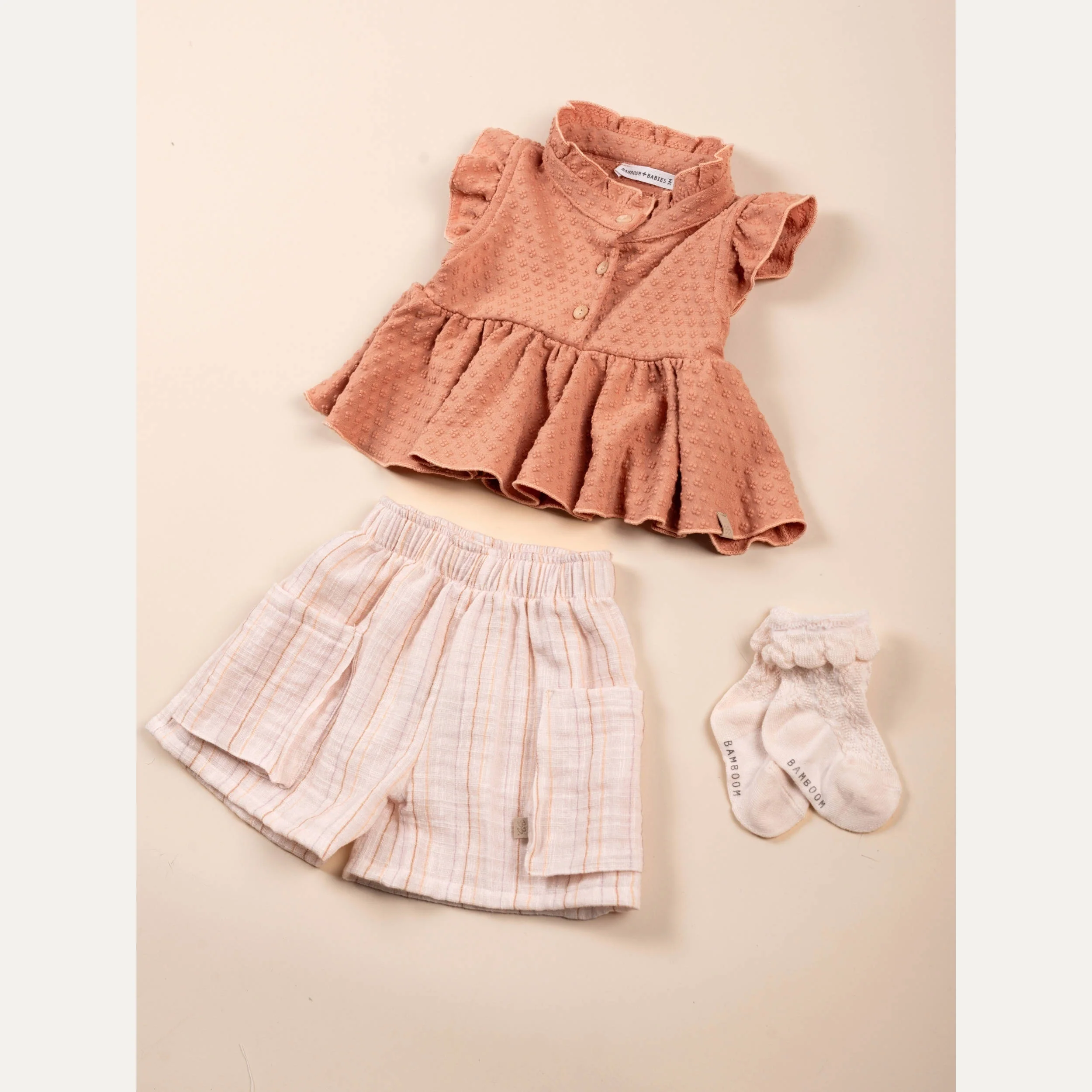 Short bimba con tasche - STRIPE PINK 277 - Image 3