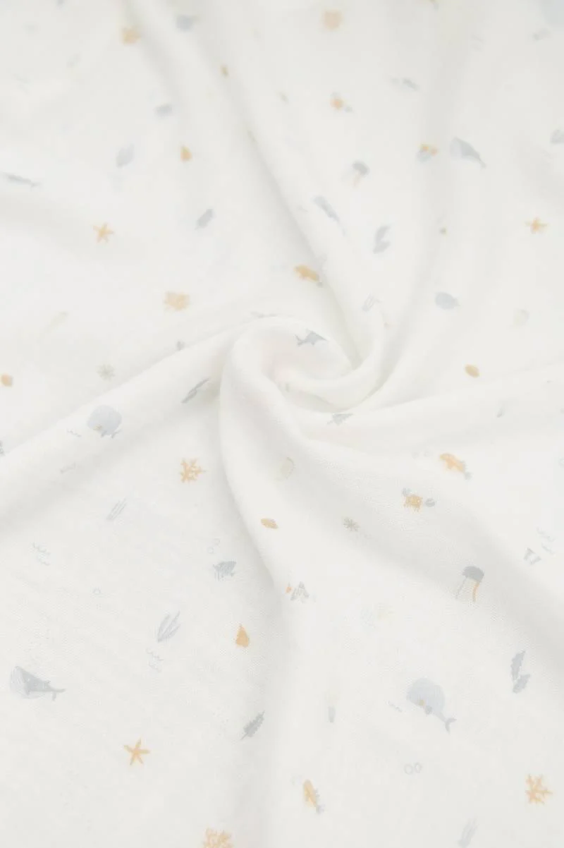 Swaddle XL 2pack - 120x120cm - PRINT SEALIFE 326 - Image 2