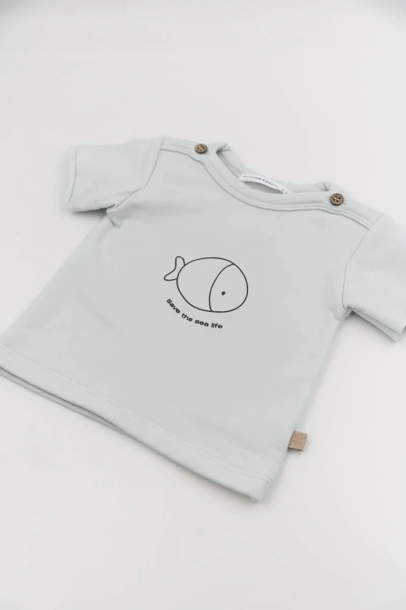 T-shirt a maniche corte con stampa - BLU BLUSH 125 - Image 3