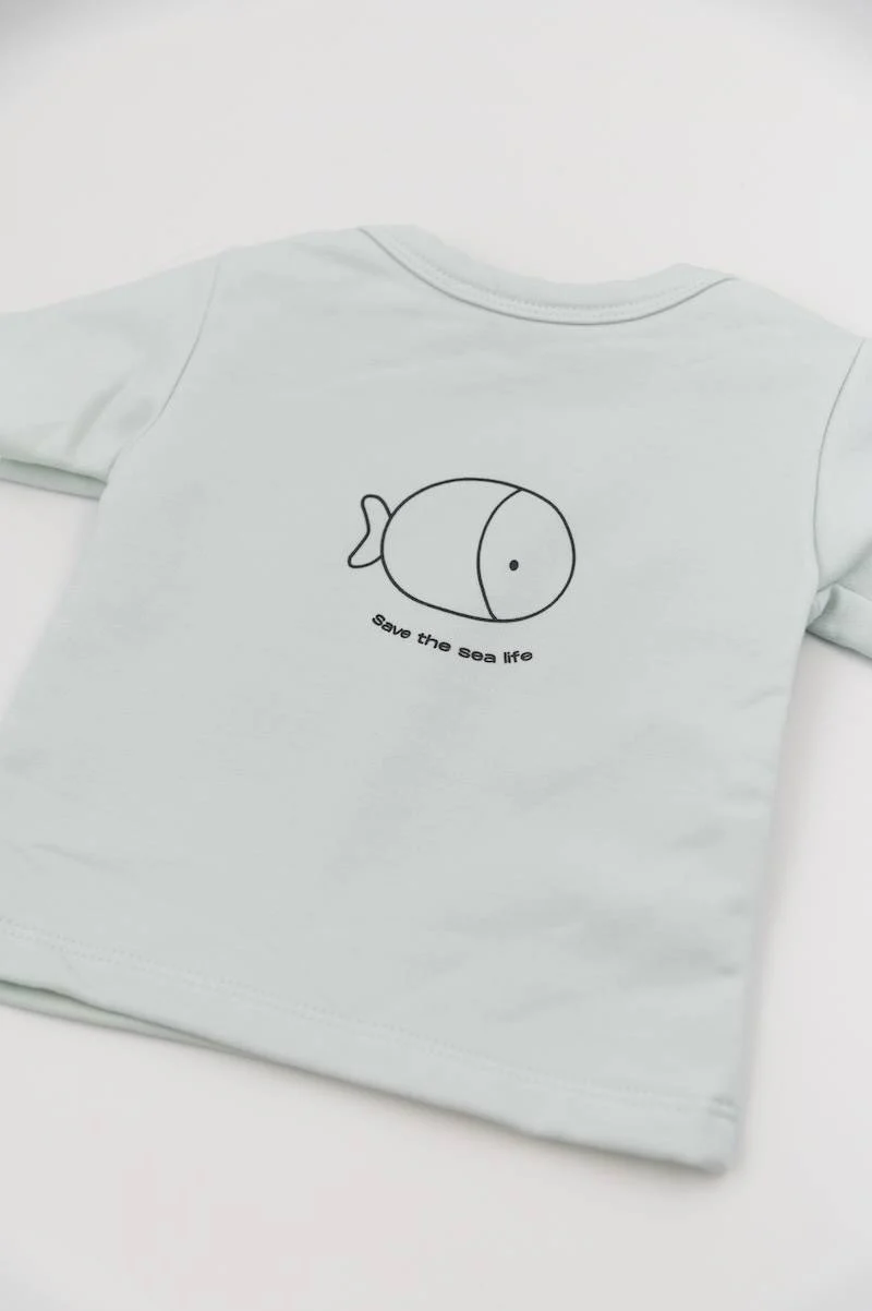 T-shirt a maniche corte con stampa - BLU BLUSH 125 - Image 4